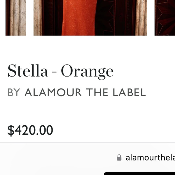 Stella Amour Orange Sequin Dress - Picture 7 of 13